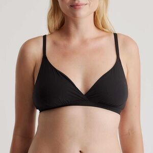 Quince Womens‎ Lingerie Second Skin Crossover Bralette Triangle Wireless Bra L